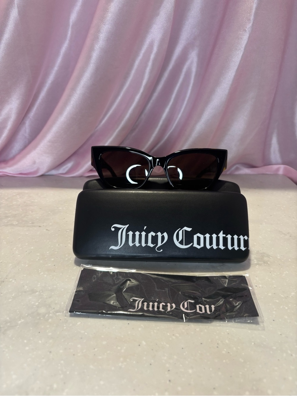 Juicy Couture Black Cat-Eye Sunglasses with Dark Lenses